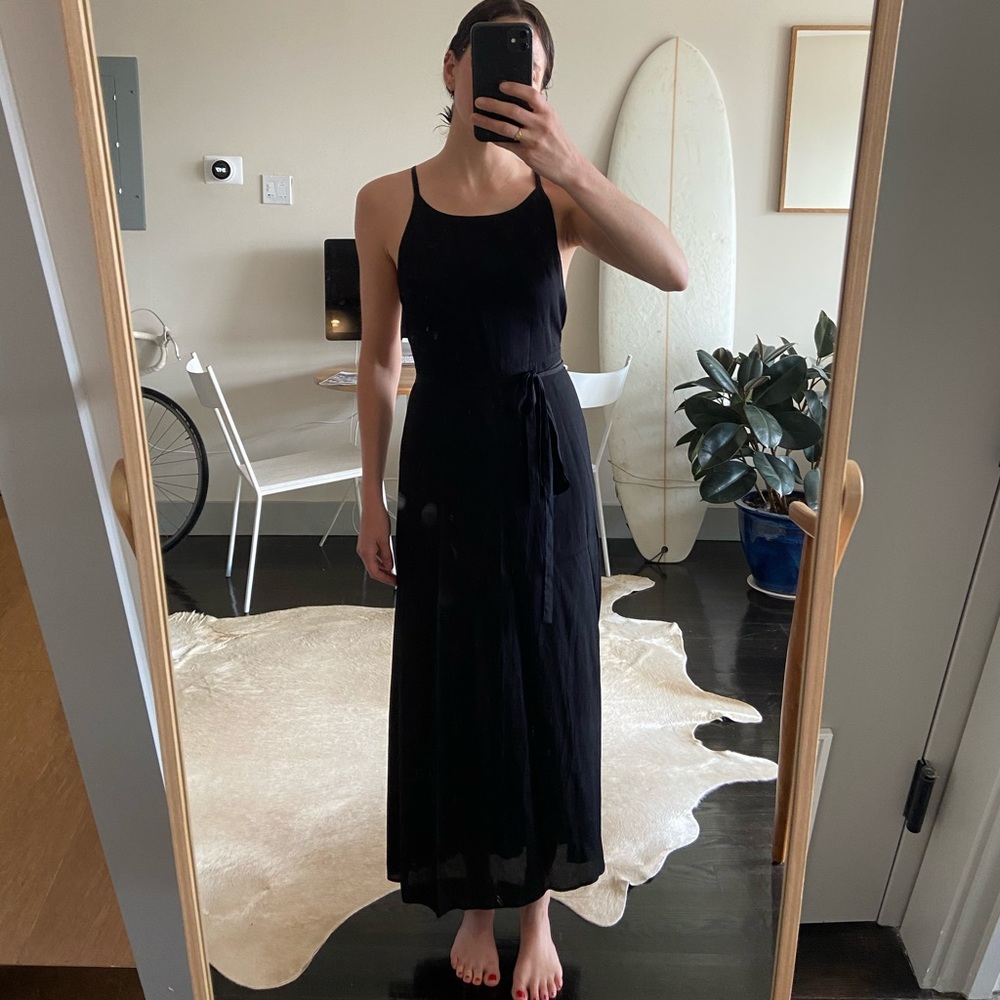 Reformation Black Wrap Dress